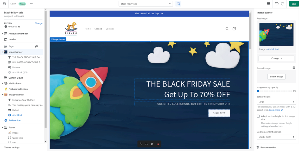 Shopify Black Friday Landing Page