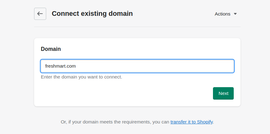 Enter your domain name