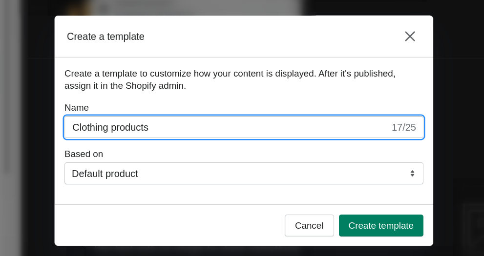 Create Custom Product Templates in Shopify