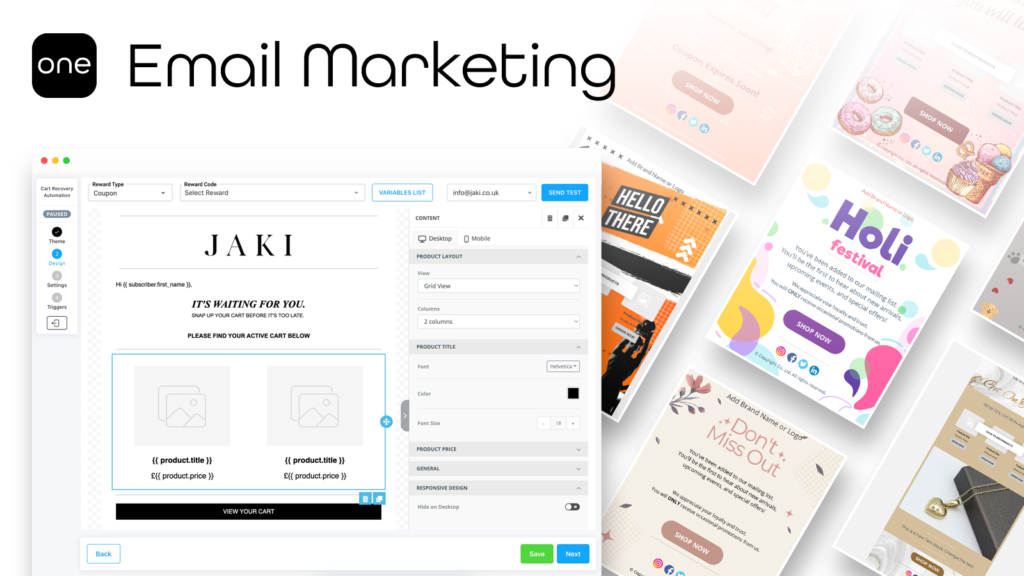 ONE: Upsell—Pop Ups—Email Marketing