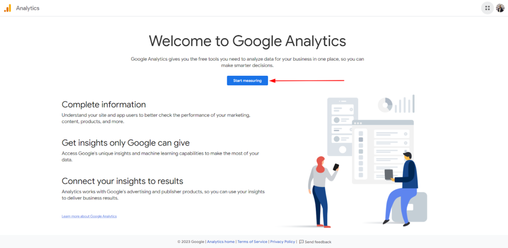 Open Google Analytics setup