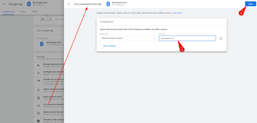Set up a referral exclusion in your google analytics ecommerce tracking