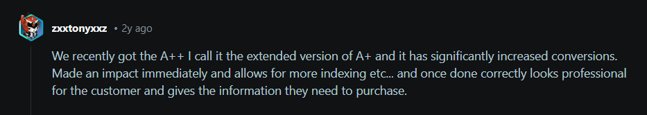 a+ content can also reduce return rates