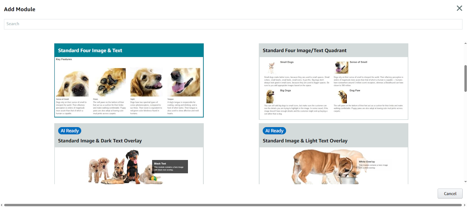 how to create amazon a plus content modules