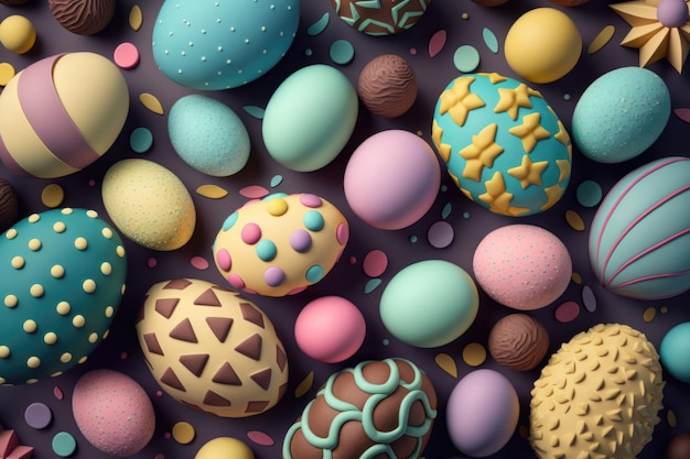 Colorful happy easter eggs 