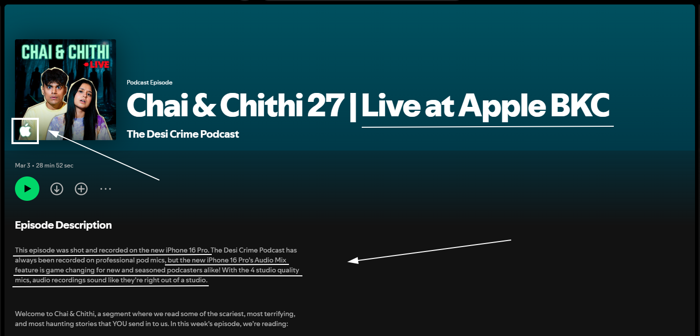 native ad examples Apple x podcast channel