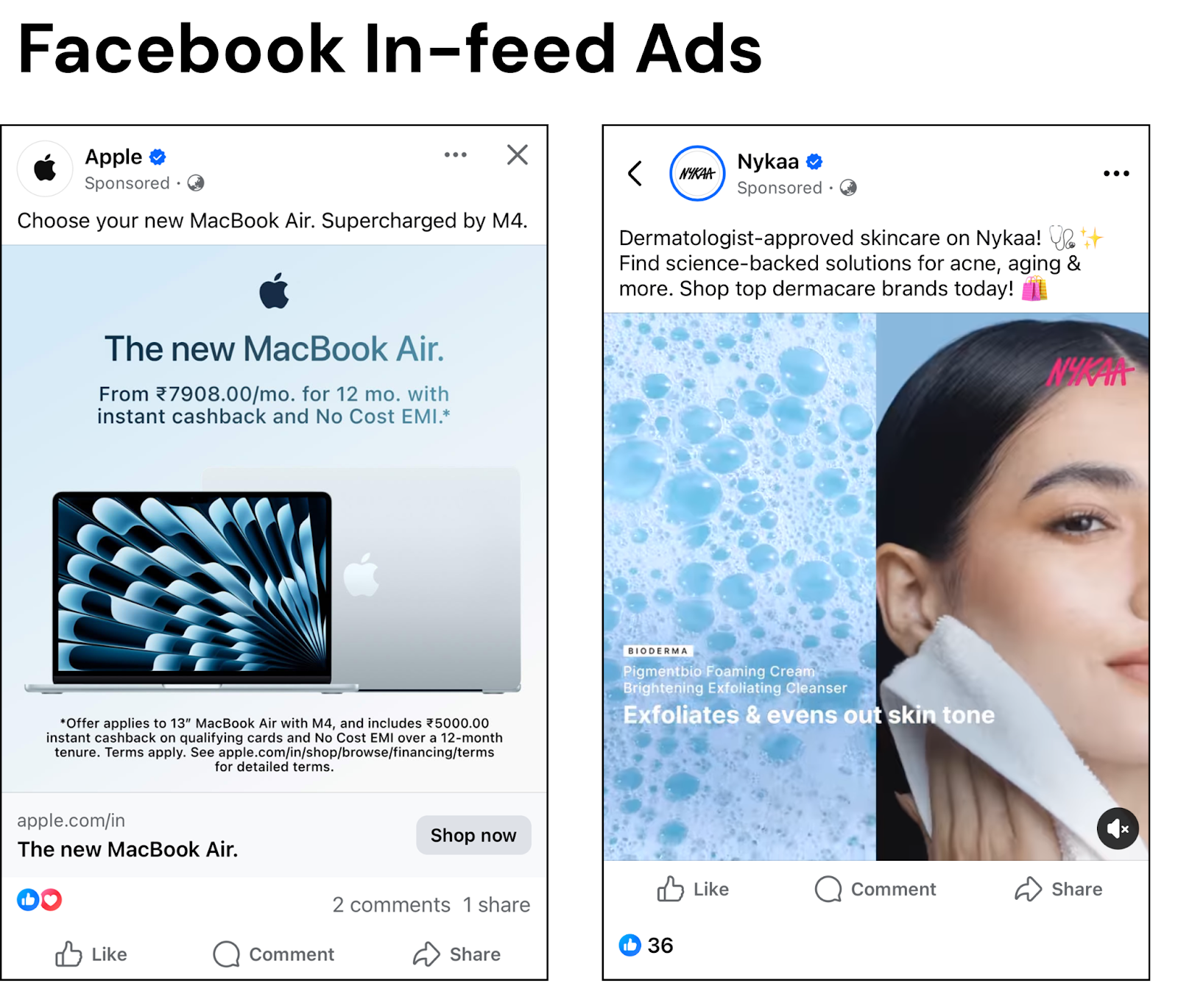 native ad examples facebook in-feed ads