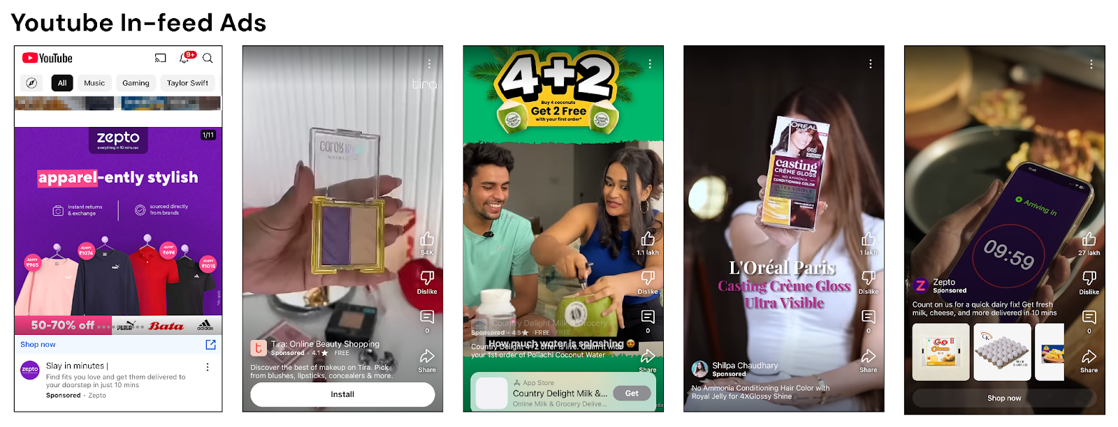 native ad examples youtube in-feed ads