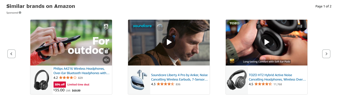 product recommendation on amazon product page native advertising formats with examples
