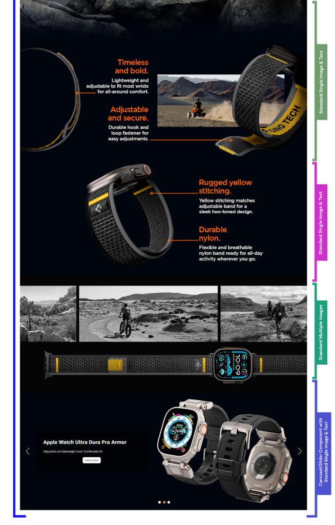 Amazon A+ content modules used by Spigen - Successful Amazon Brand Showcase