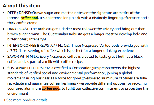 Keyword Optimization & Search Ranking Factors of Nespresso - Successful Amazon Brand Showcase