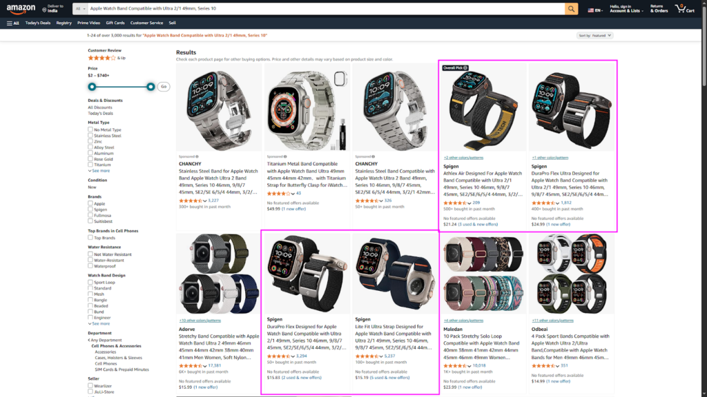 Keyword Optimization & Search Ranking Factors of Spigen - Successful Amazon Brand Showcase