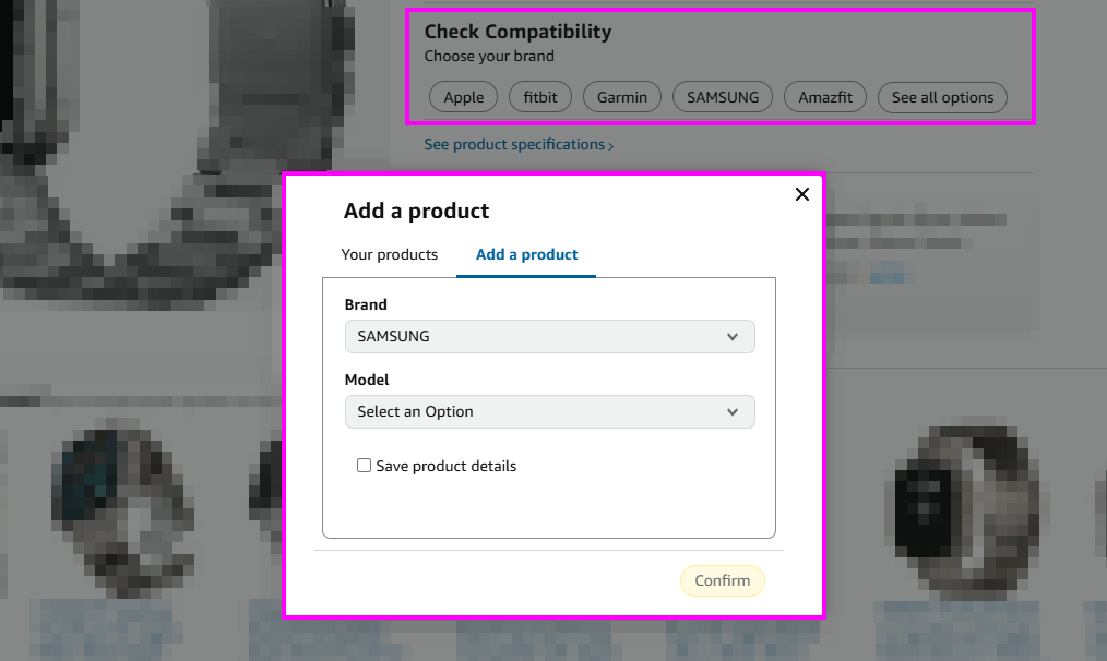 Spigen – Amazon Product Listing Product compatibility checker