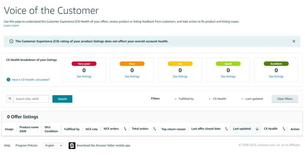 Amazon Voice Of Customers Dashboard - Tips to Maintain a Healthy Amazon Account