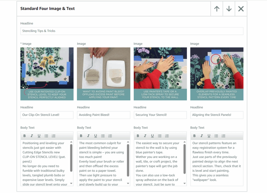 Creating Versions of Product Content in A+ Content for A/B Testing