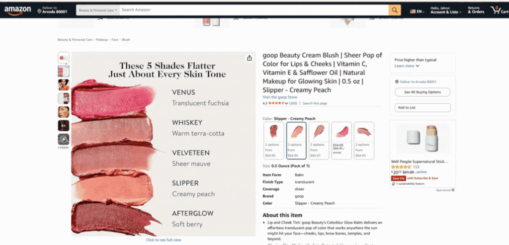 Different visuals of Goop Beauty