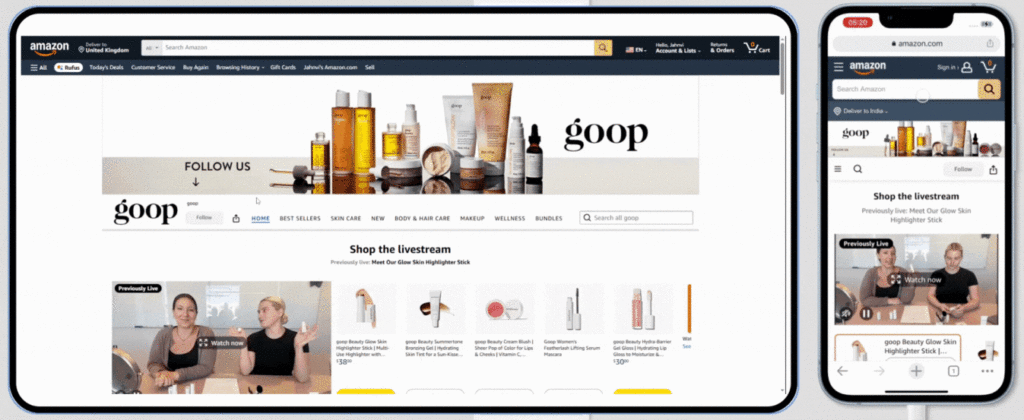 Goop Beauty Storefront with clean and elegant design