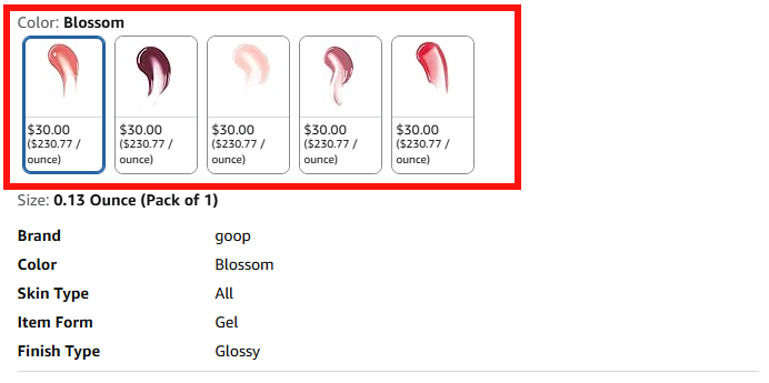 Goop Beauty – Color psychology with consistent pricing structure