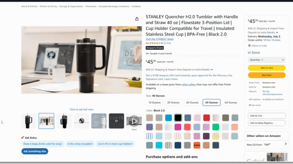 Stanley – Lifestyle + feature shots in clean, branded aesthetic