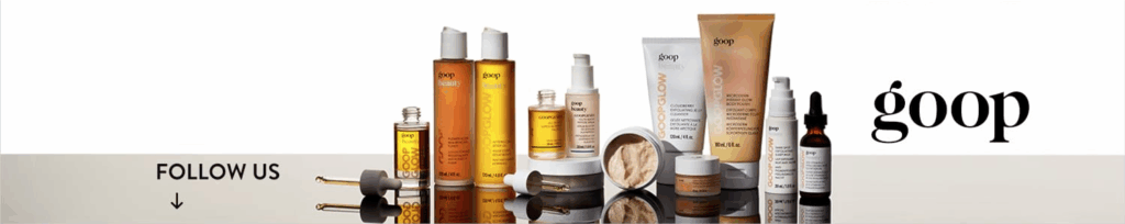 Visual design on Goop Beauty's Amazon Brand Storefront