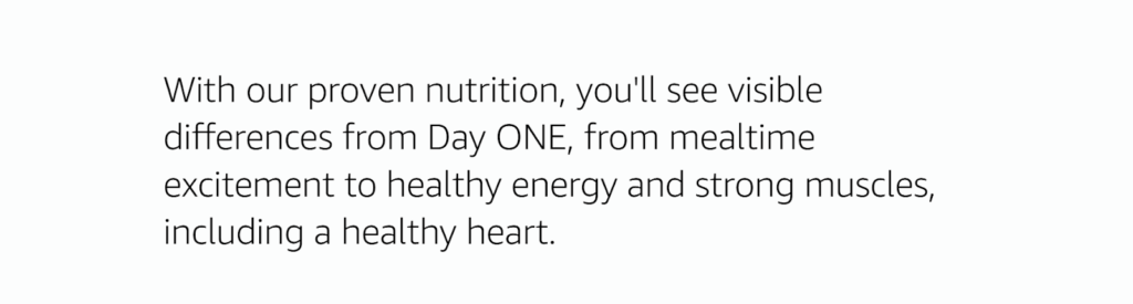 Brand message highlighting visible health improvements