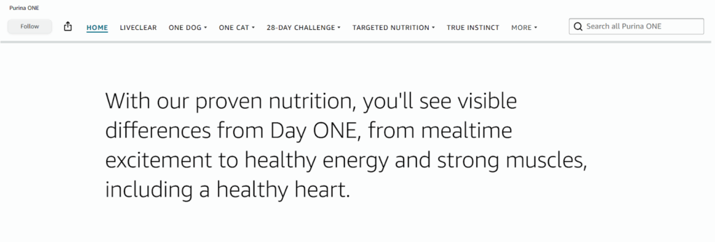 Clean layout with "proven nutrition" messaging