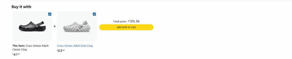 Crocs – Amazon Product Listing Cross-Selling