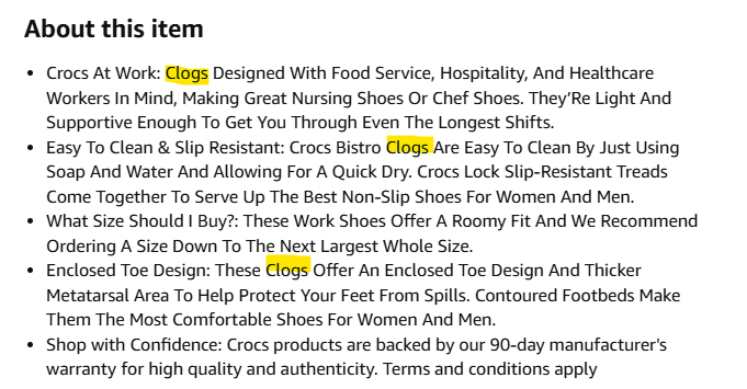 Crocs – Amazon Product Listing Keyword Strategy