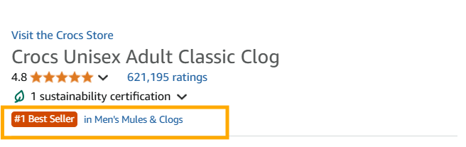 Crocs – Amazon Product Listing Trust Signals
