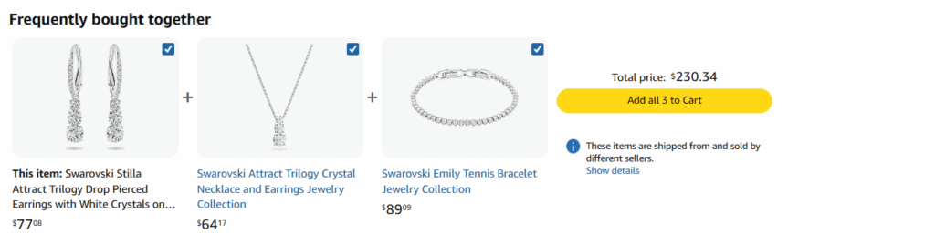 Frequently bought together section