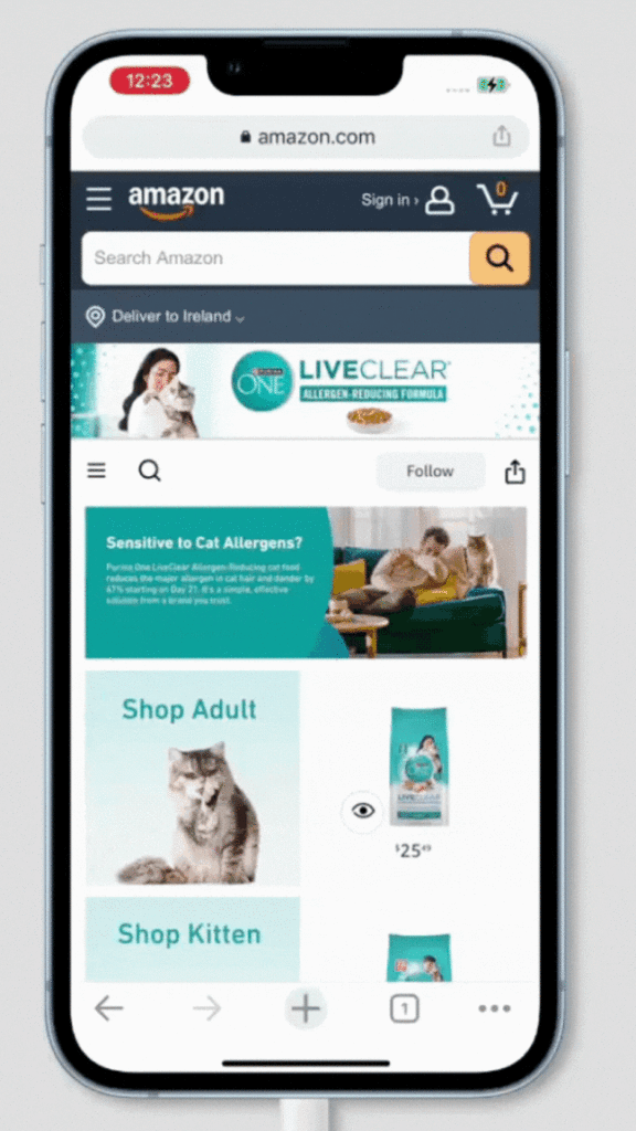 Purina ONE A+ Content on Mobile