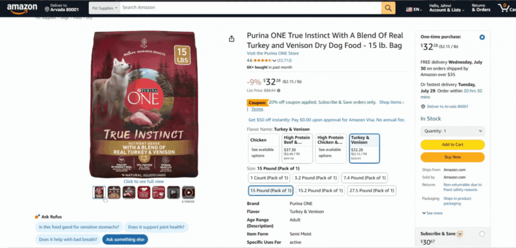 Purina ONE product sequence