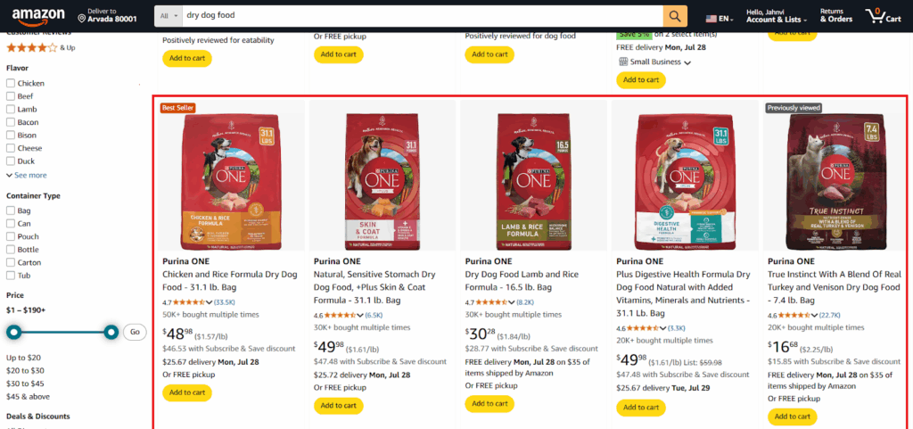 Purina ONE – Amazon Product Listing & Amazon SEO in high demand