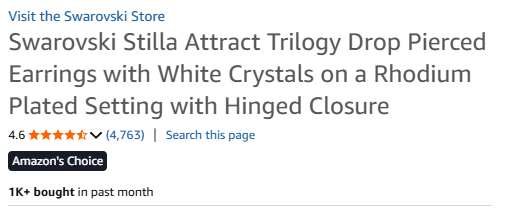 Swarovski Earring title