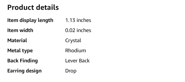 Swarovski – Amazon listing with product description