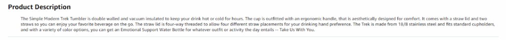 Accurate Product Descriptions