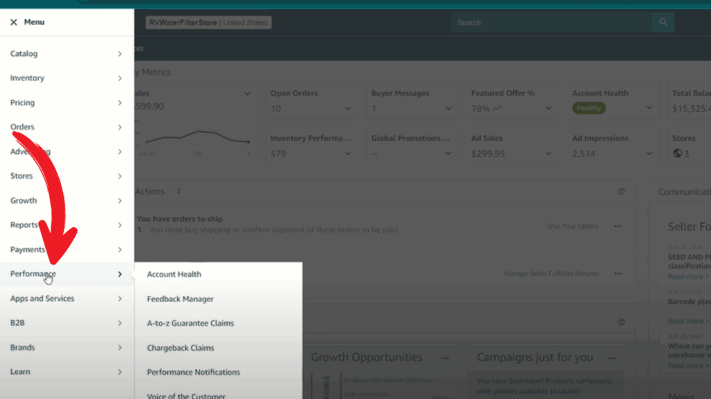 Select Aamazon account Health