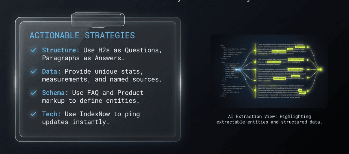 Illustration of AI optimized content structure and entities