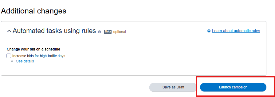 Campaign is ready to be launched