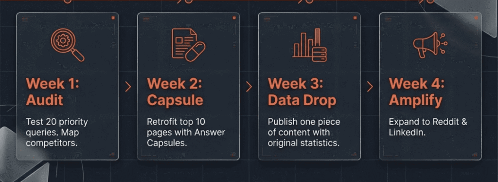 Four-week action plan for improving LLM citation rates