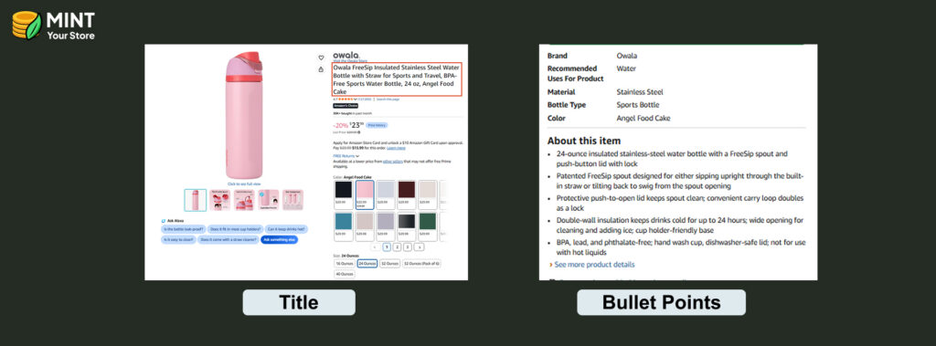 Intent based product title and description